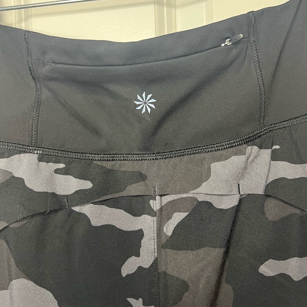 Athleta Black and Gray Camo Running Athletic Shorts - Picture 5 of 7